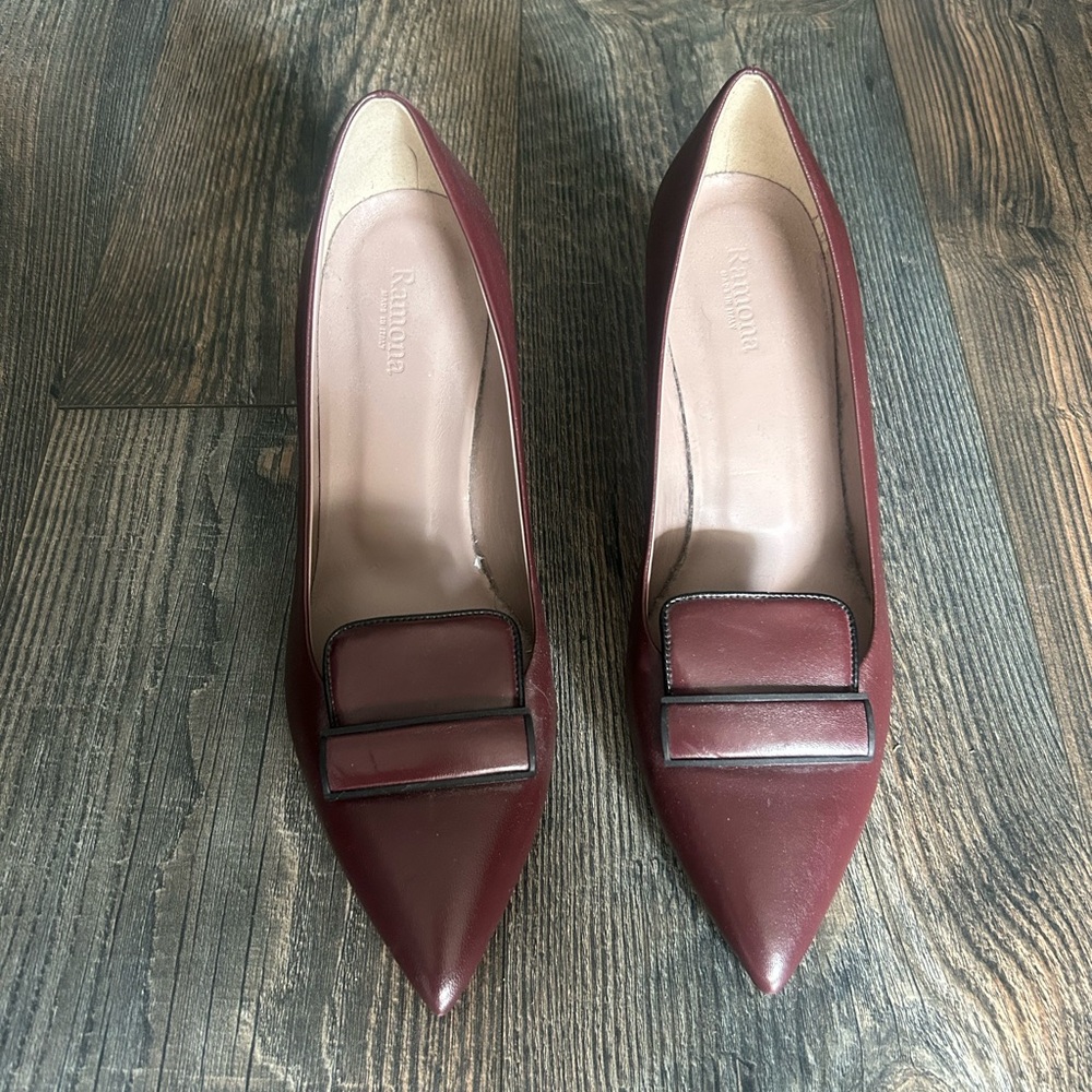 Repetto Burgundy Leather Pumps